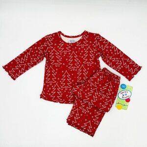 NWT Sara’s Prints Red Trees Print 2-Piece Pajama Set — Size 2T (Tag size 2)